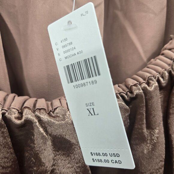 Mare Mare x Anthropologie Brown Mocha Shine Off the Shoulder Mini Dress XL - Picture 9 of 9